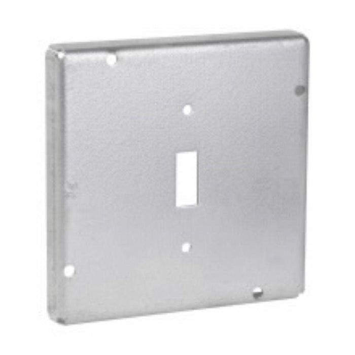 TP720 Eaton Crouse-Hinds Square Surface Cover, 4-11/16", Raised Surface, Steel, For one toggle switch, 9.0 Cubic Inch Capacity