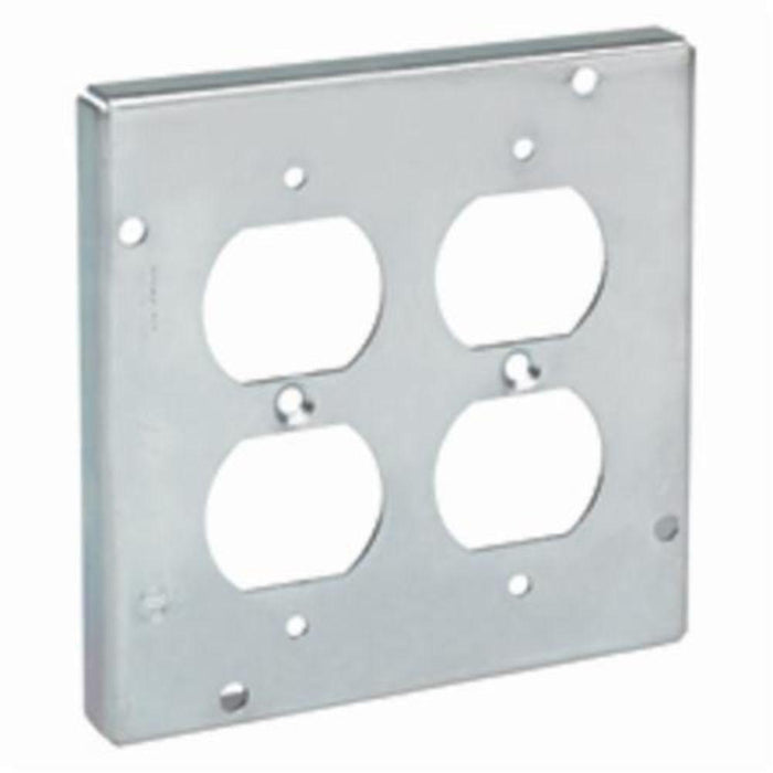 TP722 Eaton Crouse-Hinds Square Surface Cover, 4-11/16", Raised Surface, Steel, For one duplex receptacle, 9.0 Cubic Inch Capacity