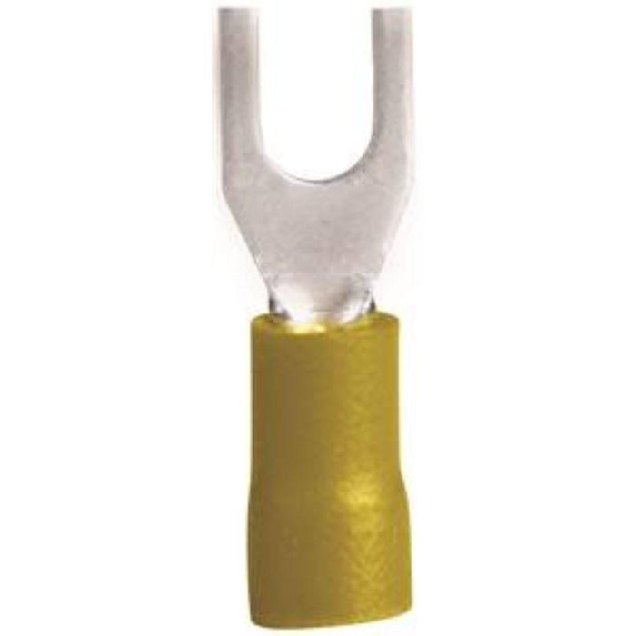 YFT10 - YELLOW 12-10 AWG SPADE TERMINAL - American Copper & Brass - ORGILL INC WIRE GROUNDING, CONNECTING, AND WIRE MARKING