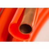 Orange 1/2" OD Refrigeration Coated Copper Tubing for Fuel Oil - 100' Coil