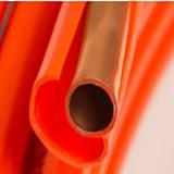 Orange 1/2" OD Refrigeration Coated Copper Tubing for Fuel Oil - 50' Coil