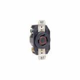 2430 - 2430 Leviton 20 Amp, 480 Volt 3-Phase, NEMA L16-20R, 3P, 4W, Flush MTG Locking Receptacle, Industrial Grade, Grounding, V-0-MAX - Black - American Copper & Brass - LEVITON INC WIRING DEVICES