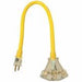 2882 - 12/3, 2 FT EXTENSION CORD WITH 3 OUTLET POWER BLOCK - American Copper & Brass - ORGILL INC ELECTRICAL CORDS