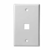 41080-1WP - 1 PORT - KEYSTONE WALL PLATE - STANDARD SINGLE GANG, UL - WHITE  - American Copper & Brass - STRUCTURED CABLE PRODUCT DATACOM