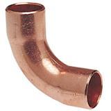 107-F - NIBCO 607-LT 1/2" C x C Copper 90° Elbow, Long Radius - American Copper & Brass - NIBCO INC SWEAT FITTINGS