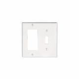 80405W - 80405-W Leviton 2-Gang 1-Toggle 1-Decora/GFCI Device Combination Wallplate, Standard Size, Thermoset, Device Mount - White - American Copper & Brass - LEVITON INC ELECTRICAL BOXES AND COVERS