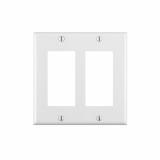 80409W - 80409-W Leviton 2-Gang Decora/GFCI Device Decora Wallplate/Faceplate, Standard Size, Thermoset, Device Mount - White - American Copper & Brass - LEVITON INC ELECTRICAL BOXES AND COVERS