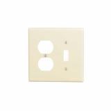 80505I - 80505-I Leviton 2-Gang 1-Toggle 1-Duplex Device Combination Wallplate/Faceplate, Midway Size, Thermoset, Device Mount - Ivory - American Copper & Brass - LEVITON INC ELECTRICAL BOXES AND COVERS