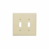 80509I - 80509-I Leviton 2-Gang Toggle Device Switch Wallplate, Midway Size, Thermoset, Device Mount - Ivory - American Copper & Brass - LEVITON INC ELECTRICAL BOXES AND COVERS