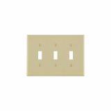 80511I - 80511I Leviton 3-Gang Toggle Device Switch Wallplate, Midway Size, Thermoset, Device Mount - Ivory - American Copper & Brass - LEVITON INC ELECTRICAL BOXES AND COVERS
