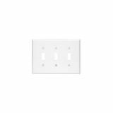 80511W - 80511W Leviton 3-Gang Toggle Device Switch Wallplate, Midway Size, Thermoset, Device Mount - White - American Copper & Brass - LEVITON INC ELECTRICAL BOXES AND COVERS