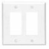 80609W - 80609W Leviton 2-Gang Decora/GFCI Device Decora Wallplate/Faceplate, Midway Size, Thermoset, Device Mount - White - American Copper & Brass - LEVITON INC ELECTRICAL BOXES AND COVERS