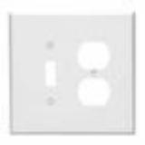 88105 - 88105 Leviton 2-Gang 1-Toggle 1-Duplex Device Combination Wallplate, Oversized, Thermoset, Device Mount - White - American Copper & Brass - LEVITON INC ELECTRICAL BOXES AND COVERS