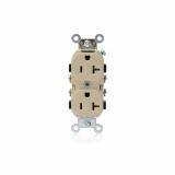 CR20I - CR20I Leviton Duplex Receptacle Outlet, Commercial Specification Grade, Indented Face, 20 Amp, 125 Volt, Side Wire, NEMA 5-20R, 2-Pole, 3-Wire, Self-Grounding - Ivory - American Copper & Brass - LEVITON INC WIRING DEVICES