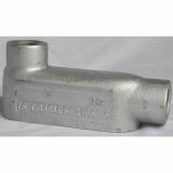 LB125M Eaton Crouse-Hinds 1-1/4" Condulet Form 5 Conduit Outlet Body, Malleable Iron, LB Shape, Built-in Rollers