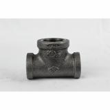 BMBT0340 Everflow 3/4" X 3/4" X 1" Black Malleable Iron Reducing Tee
