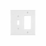 PJ126-W - PJ126-W Leviton 2-Gang 1-Toggle 1-Decora/GFCI Device Combination Wallplate/Faceplate, Midway Size, Thermoplastic Nylon, Device Mount - White - American Copper & Brass - LEVITON INC ELECTRICAL BOXES AND COVERS