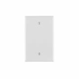 PJ13-W Leviton 1-Gang No Device Blank Wallplate, Midway Size, Thermoplastic Nylon, Box Mount - White