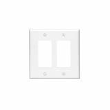 PJ262-W - PJ262-W Leviton 2-Gang Decora/GFCI Device Decora Wallplate/Faceplate, Midway Size, Thermoplastic Nylon, Device Mount - White - American Copper & Brass - LEVITON INC ELECTRICAL BOXES AND COVERS