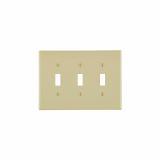 PJ3-I - PJ3-I Leviton 3-Gang Toggle Device Switch Wallplate, Midway Size, Thermoplastic Nylon, Device Mount - Ivory - American Copper & Brass - LEVITON INC ELECTRICAL BOXES AND COVERS