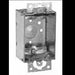 TP100 - TP100 Eaton Crouse-Hinds Non-Gangable Switch Box, (1) 1/2", 2, NM Clamps, 1-1/2", 2-Cable, Steel, Ears, Non-Gangable, 7.5 Cubic Inch Capacity - American Copper & Brass - CROUSE-HINDS ELECTRICAL BOXES AND COVERS