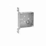 TP425 Eaton Crouse-Hinds Square Outlet Box, (2) 1/2", (2) 1/2", (1) 3/4" E, 4", VP, Conduit (No Clamps), Welded, 1-1/2", Steel, (6) 1/2", (3) 1/2", (1) 3/4" E, 22.0 Cubic Inch Capacity