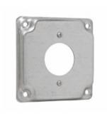 TP507 Eaton Crouse-Hinds Square Surface Cover, 4", Raised Surface, Steel, For one 20 amp single receptacle 1-19/32" diameter, 5.5 Cubic Inch Capacity