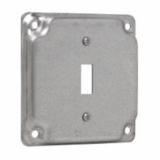 TP512 Eaton Crouse-Hinds Square Surface Cover, 4", Raised Surface, Steel, For one toggle switch, 5.5 Cubic Inch Capacity