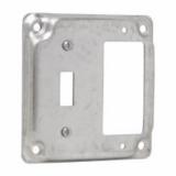 TP515 Eaton Crouse-Hinds Square Surface Cover, 4", Raised Surface, Steel, For one toggle switch and one GFCI receptacle, 5.5 Cubic Inch Capacity