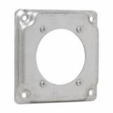 TP518 Eaton Crouse-Hinds Square Surface Cover, 4", Raised Surface, Steel, For one 30-50 amp receptacle 2-9/64" diameter, 5.5 Cubic Inch Capacity