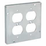 TP722 Eaton Crouse-Hinds Square Surface Cover, 4-11/16", Raised Surface, Steel, For one duplex receptacle, 9.0 Cubic Inch Capacity