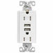 TR7745W-K - WHITE T.R. DUPLEX COMBINATION USB RECEPTICAL - American Copper & Brass - ORGILL INC WIRING DEVICES